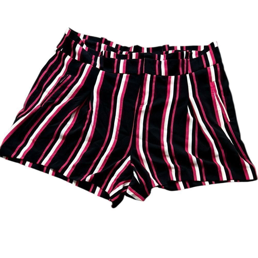 Torrid Red, Black & White Striped Shorts